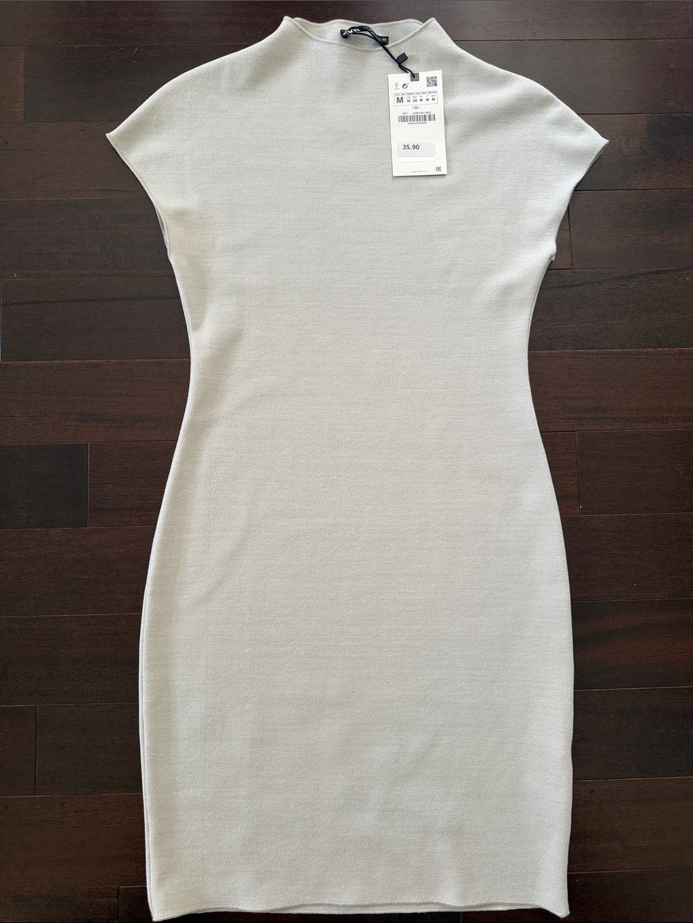 Zara Light Cream Fitted Mini Dress